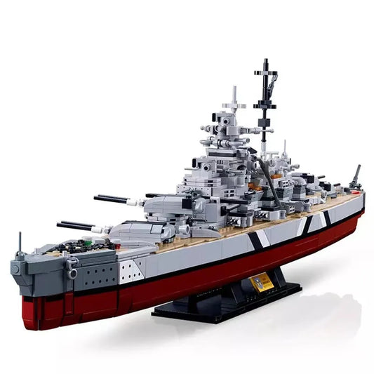 Military WW2 Navy KMS Bismarck Battleship Bricks Toy
