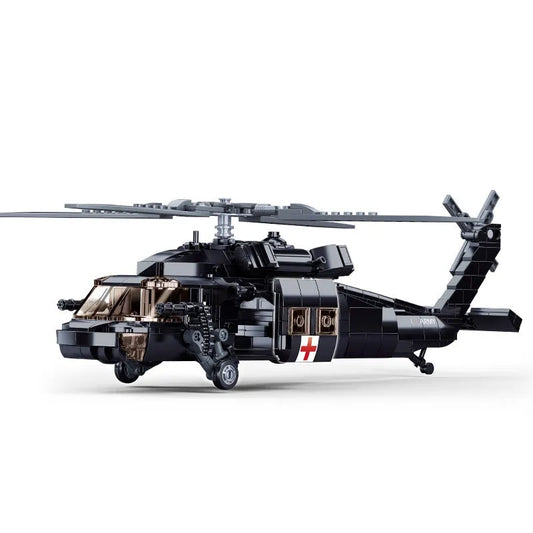 Military WW2 UH-60 Attack Helicopter Bricks Toy