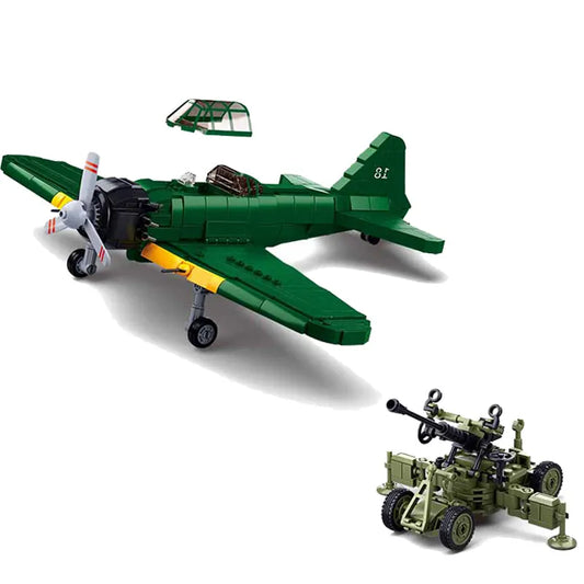 MOC Military Aircraft WW2 M6M Attack Plane Bricks Toy