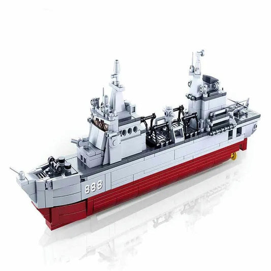 MOC Military Navy 906B Supply Vessel Bricks Toys