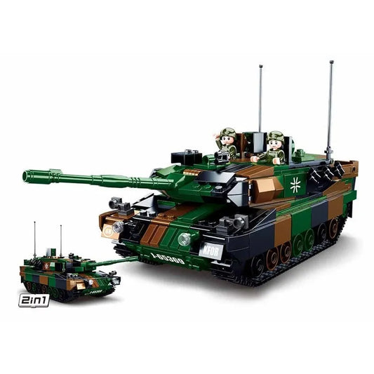 MOC Military WW2 Leopard 2A5 Tank Bricks Toys