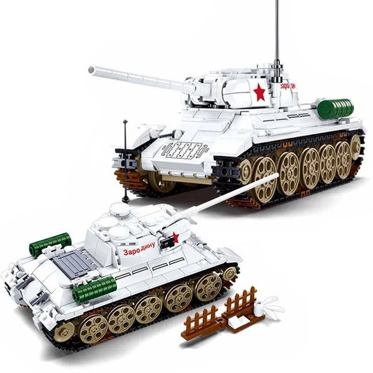 MOC Military WW2 T34 Medium Battle Tank Bricks Toy
