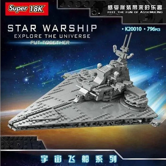MOC Star Warship Invasion Destroyer Ship Space Bricks Toys