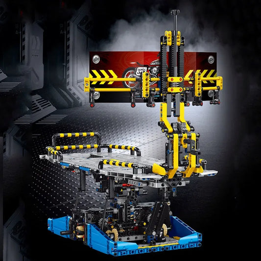 MOC City Motorcycle Test Bench Display Bricks Kids Toy