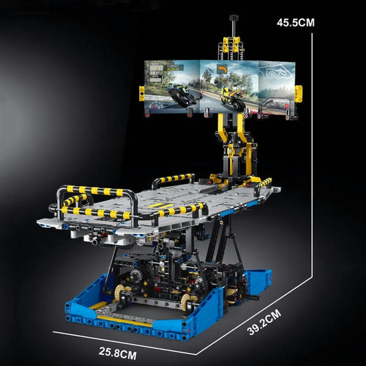 MOC City Motorcycle Test Bench Power Motor Bricks Toys