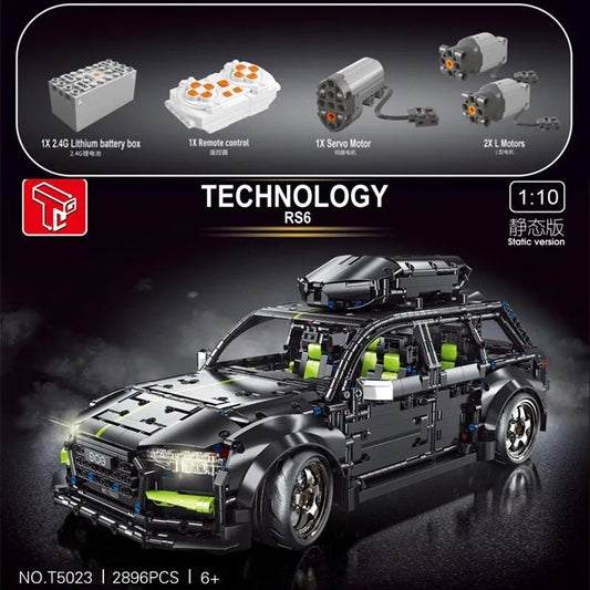 MOC Motorized RC Audi RS6 Avant Racing Car Bricks Toy T5023