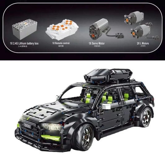 MOC Motorized RC Audi RS6 Avant Racing Car Bricks Toy T5023