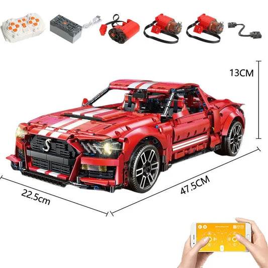 MOC Motorized RC Classic Shelby GT500 Racing Car Bricks Toys