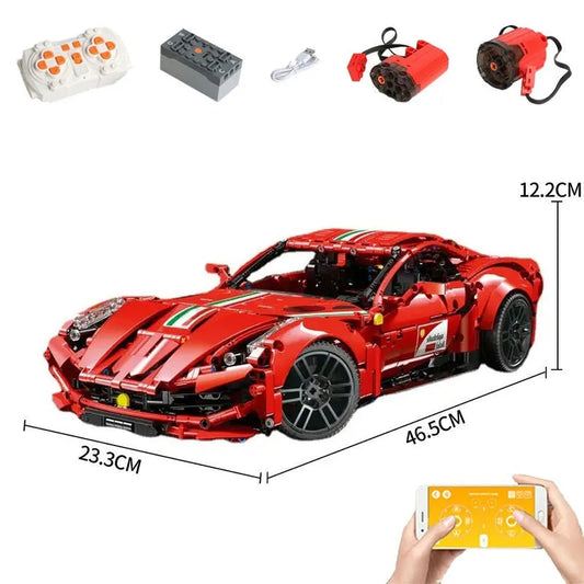 MOC Motorized RC Ferrari Berlinetta Sports Car Bricks Toy