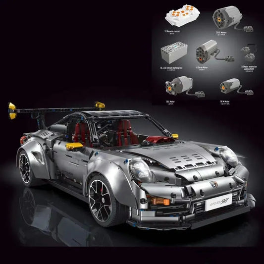 MOC Motorized RC Porsche 911 GT2 RS Sports Car Bricks Toy
