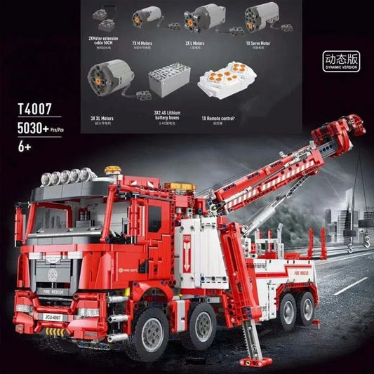 MOC RC APP Heavy Fire Rescue Truck Bricks Toys