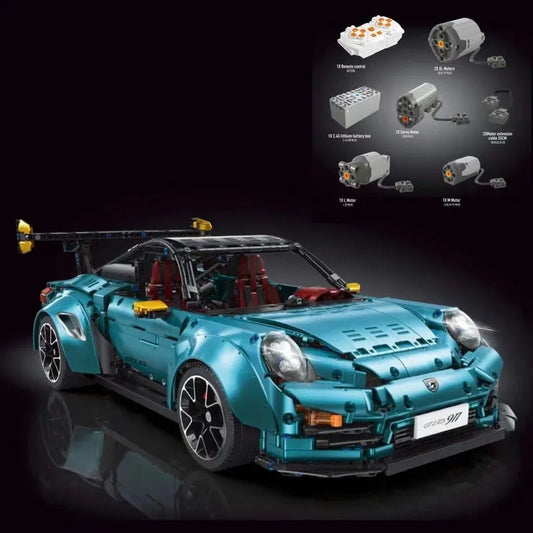 MOC RC Motorized Porsche 911 GT2 RS Sports Car Bricks Toy