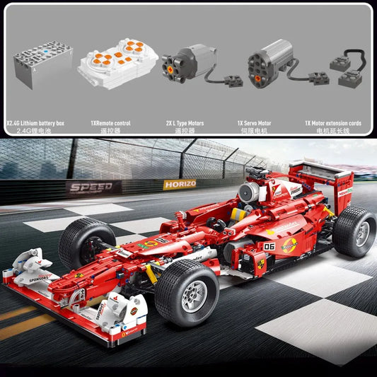 MOC T5006 RC F1 Formula Racing Sports Car Bricks Toys