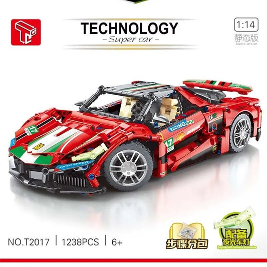 MOC Tech Classic Supercar Sports Racing Car Bricks Toy T2017