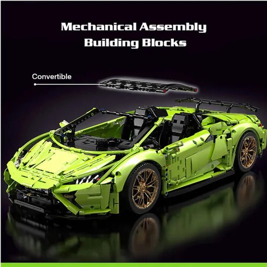 Tech MOC Huracan Evo Spyder Racing Car Bricks Toy T5003