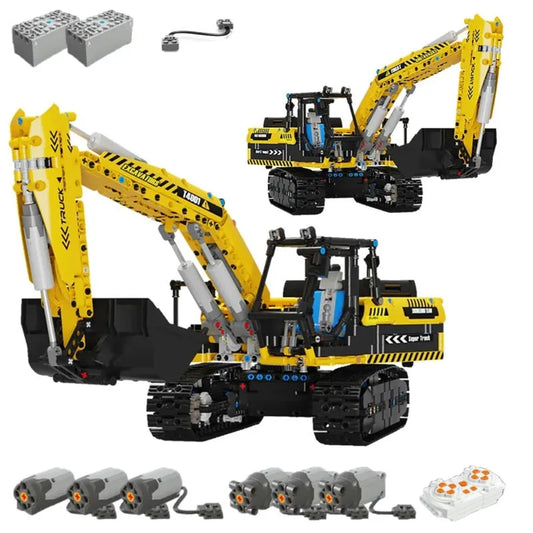 Tech MOC RC Motorized Excavator Truck Bricks Toys T4001