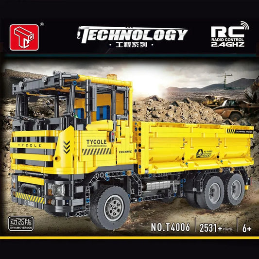 Tech MOC RC Motorized Heavy Dump Truck Bricks Toy T4006