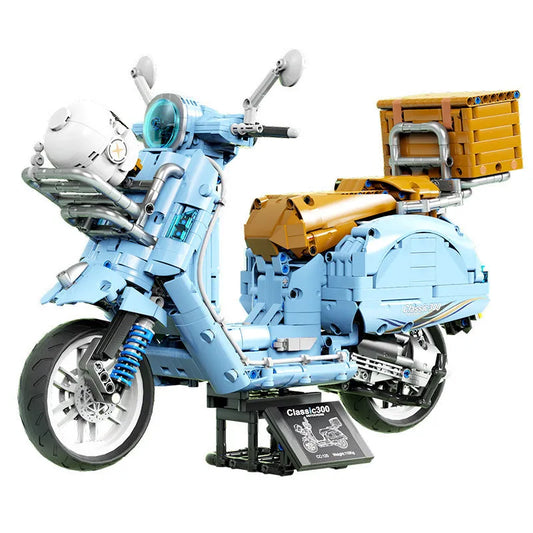 Tech MOC T4025B Vespa Classic 300 Motorcycle Bricks Toys