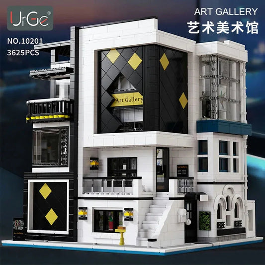 City Street MOC Set Art Gallery Showcase LED Bricks Toy 10201