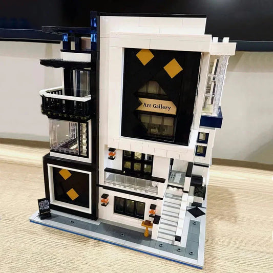 City Street MOC Set Art Gallery Showcase LED Bricks Toy 10201