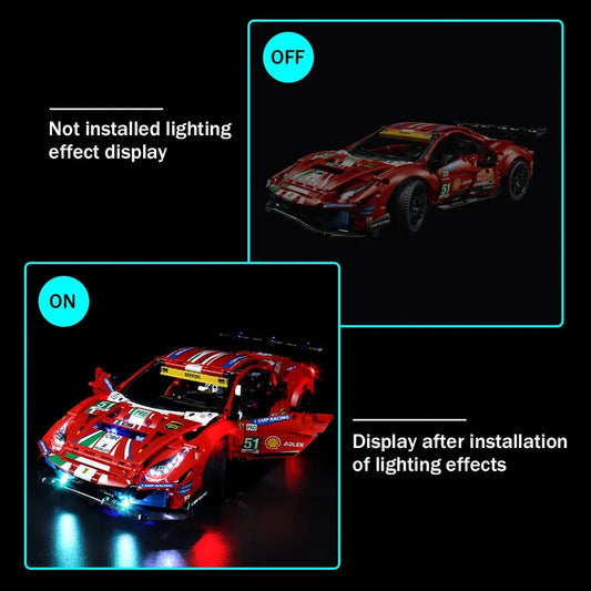 DIY LED Lighting Set For 42125 Ferrari 488 GTE