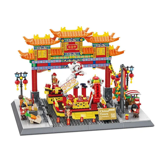 Architecture Expert Famous China Town Street View Bricks Toy
