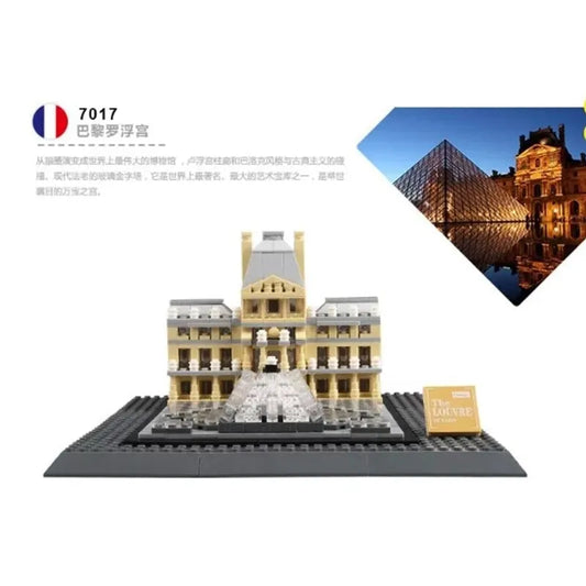 MOC Architecture City Paris The Louvre Bricks Kids Toys