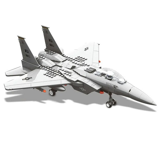 MOC Military F-15 Eagle Fighter Plane Bricks Kids Toys