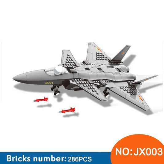 MOC Military J20 Stealth Fighter Plane Bricks Kids Toys