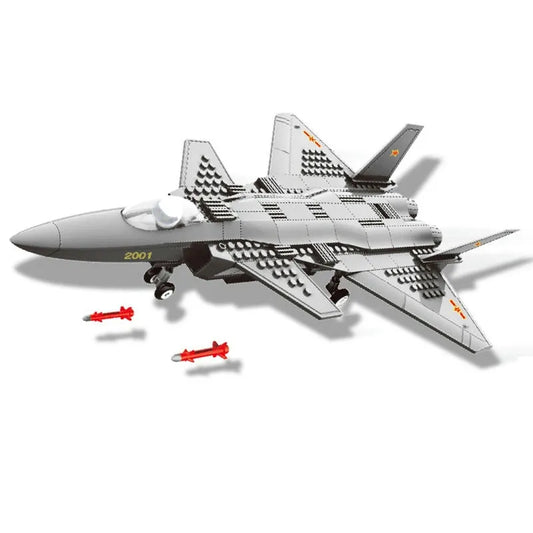 MOC Military J20 Stealth Fighter Plane Bricks Toys Kids