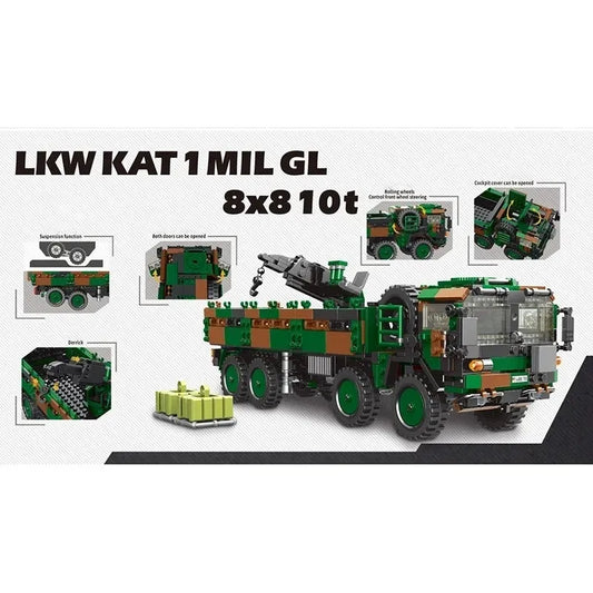 Military MOC MAN LKW KAT 1 Mil GL 10t Truck Bricks Toy