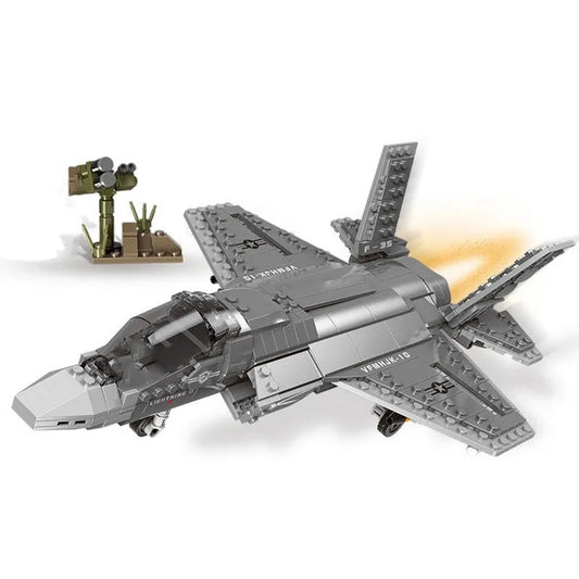 Military MOC Stealth Fighter Jet F-35 Aircraft Bricks Toys