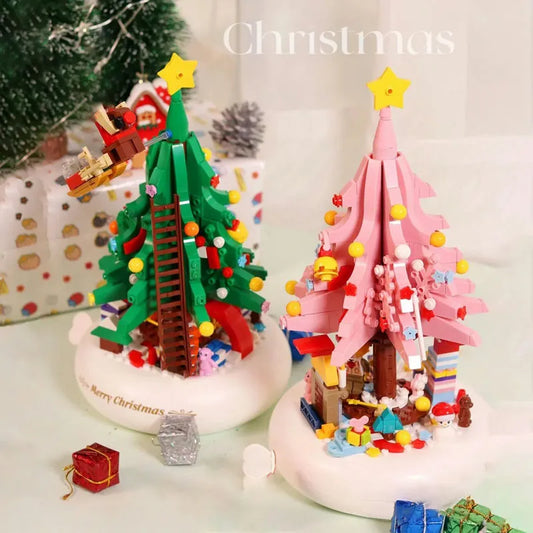 Creative MOC Ideas Light Christmas Tree Music Box Bricks Toys