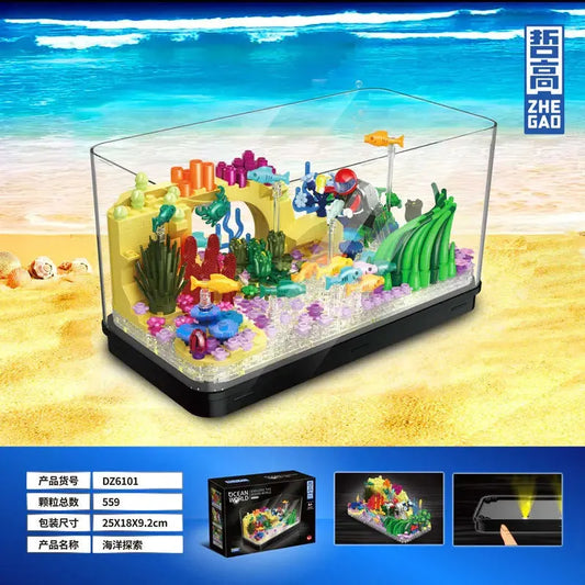 Creator MOC Aquarium Fish Tank MINI Bricks Toys DZ6101