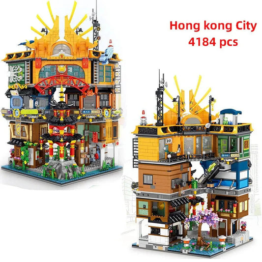 Street Expert MOC City Hong Kong House MINI Bricks Toy