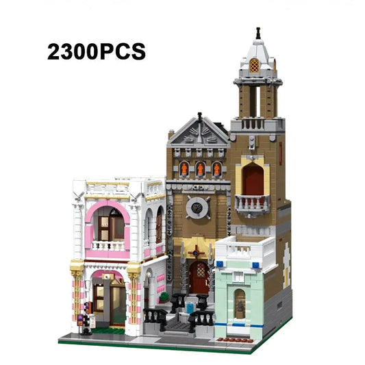 MOC 6021 Street City Church Of Cuba Modular MINI Bricks Toy