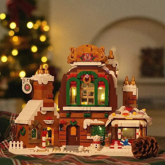 MOC Christmas Gingerbread House MINI Bricks Toys