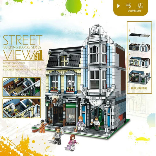 MOC Creator Expert City Bookstore Shop Bricks Toy