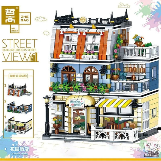 MOC Creator Expert City Garden Hotel Bricks Toy 0940