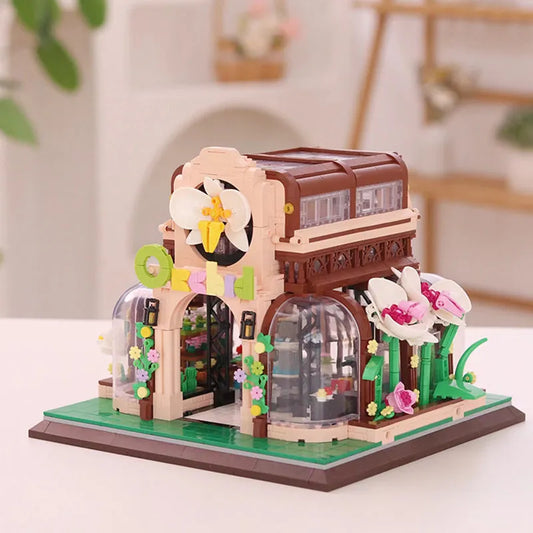 MOC Expert Orchid Flower House Botanical Garden Bricks Toy