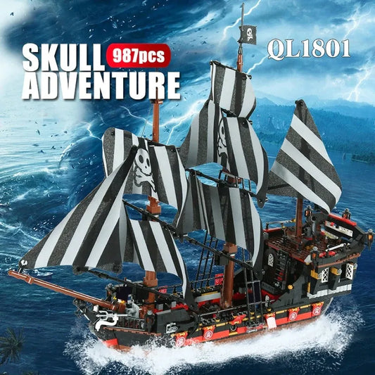 MOC Pirates Of Caribbean Pirates Skull Ship Adventures
