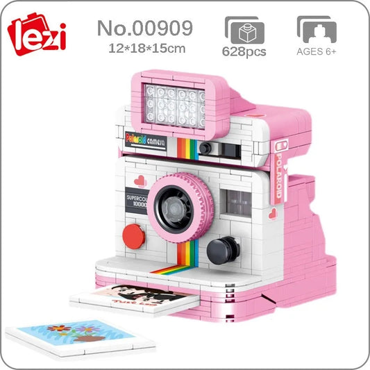 MOC Rainbow Instant Photo Camera MINI Bricks Toys