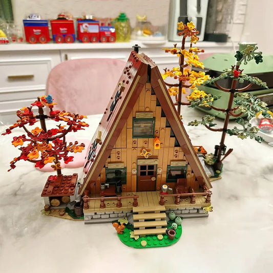 Ideas Expert MOC A Frame Cabin House Bricks Toy