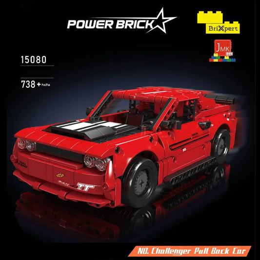 Tech Challenger Pull Back Sports Car Bricks Toy