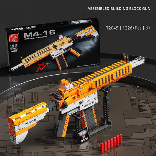 Military Weapon MOC M4-16 Submachine Gun Bricks Toy