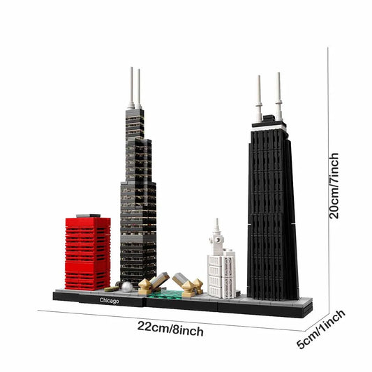 Architecture MOC Chicago Skyline Bricks Toy