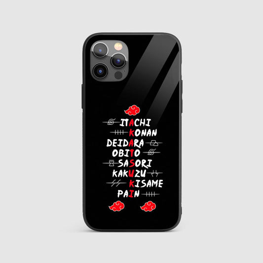 Akatsuki Character Names Silicone Armored Phone Case by Anime Phone Cover