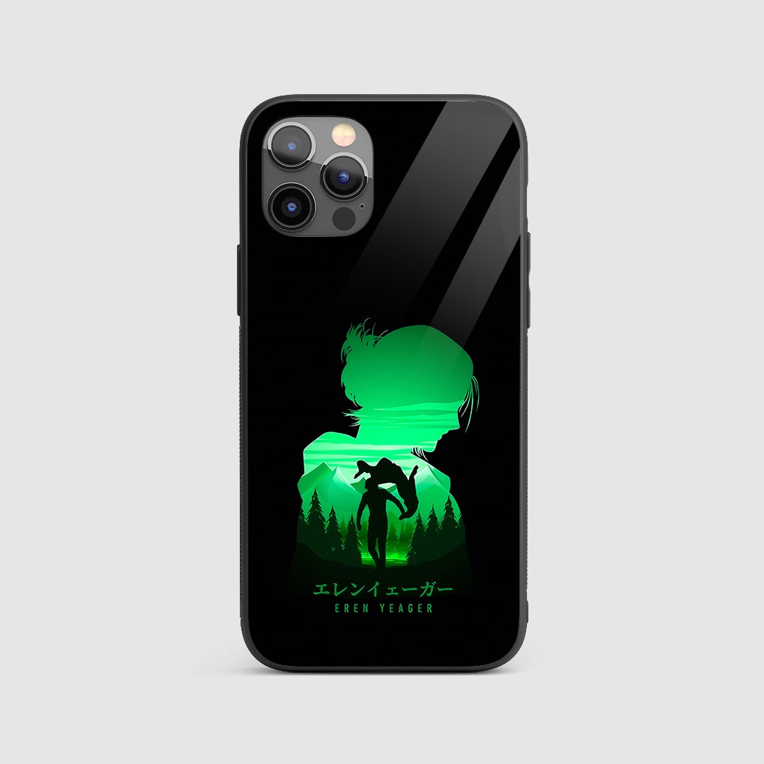 Eren Yeager Silhouette Silicone Armored Phone Case by Anime Phone Cover