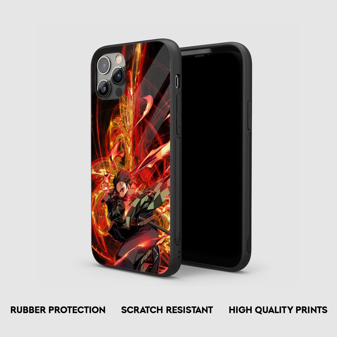 Tanjiro Sun Breathing Silicone Armored Phone Case by Anime Phone Cover