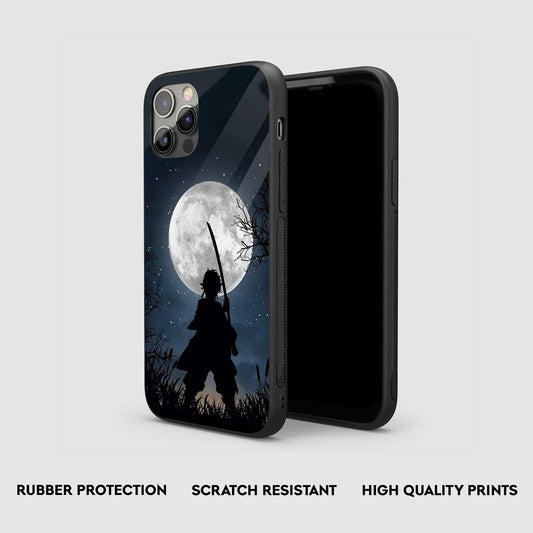 Tanjiro White Moon Silicone Armored Phone Case by Anime Phone Cover